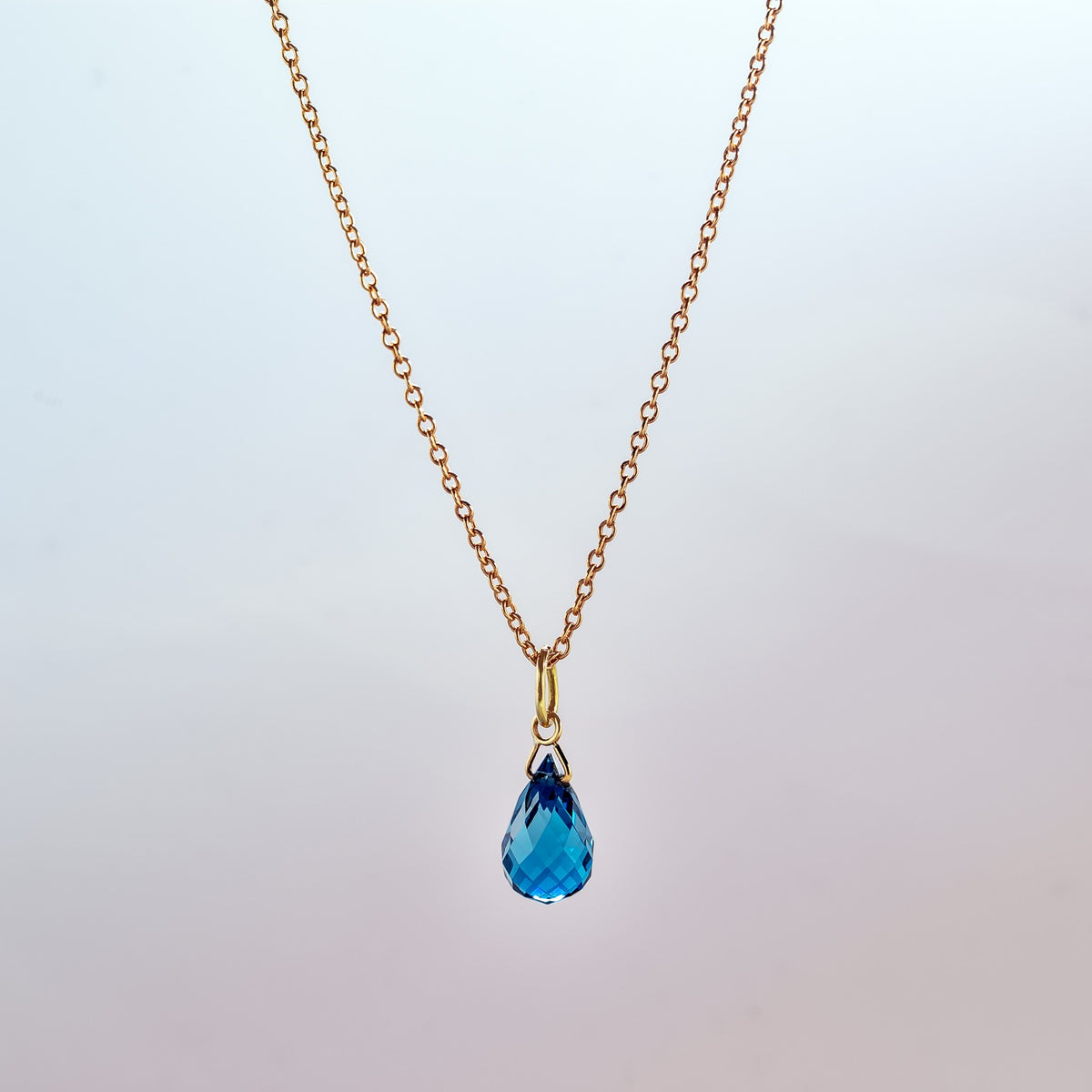 London Blue Topaz Briolette Pendant image 0