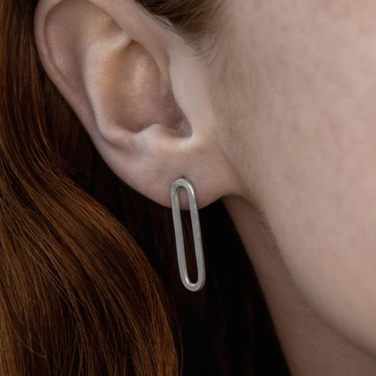 Forged Link Studs in Silver