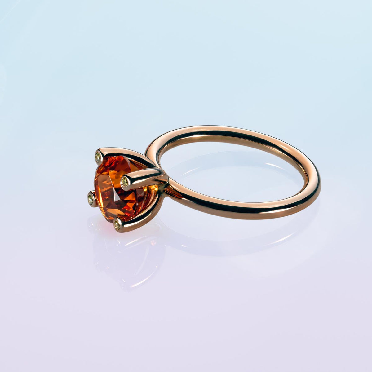 Mandarin Ring with Yellow Diamonds image 2