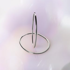 white gold hoops in 18ct gold handmade in London