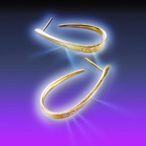 Image of Cosmic hoop earrings in 18ct gold with diamonds