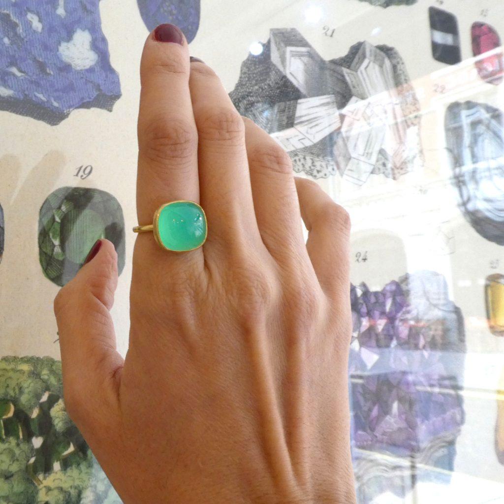 One of a Kind Green Opal ring- Fairtrade Gold byCox-and-power