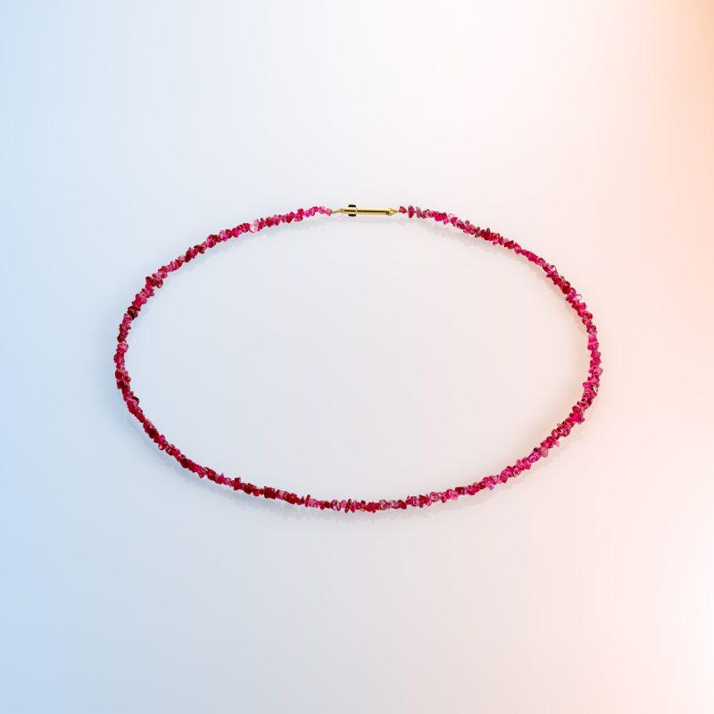 Red Spinel Chip Bead Necklace by Cox and Power jewellers London