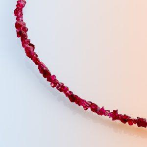 Red Spinel Chip Bead Necklace by Cox and Power jewellers London
