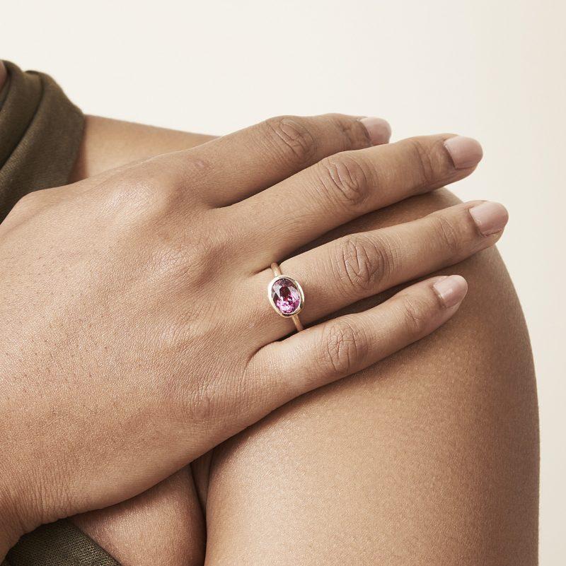 Pink Purple Spinel Statement Ring by Cox and Power Jewellers London