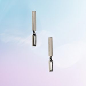 Linear Drop Earrings with Tapered Diamonds - Platinum