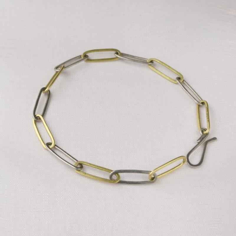 Fine Forged Link Bracelet in Gold and Platinum-Cox and Power