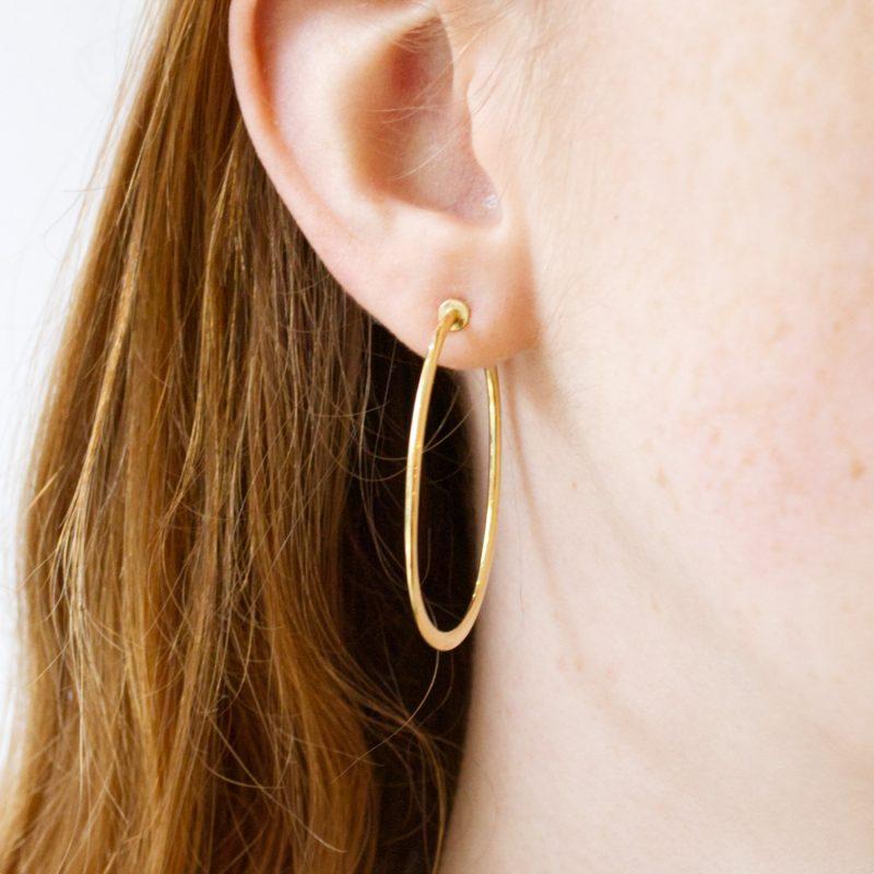 Metamorphic Fine Hoops with Posts in 18ct Gold