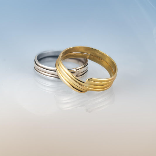Force of Nature Wrapped Bands in 18ct Farmined Gold or Silver image 0