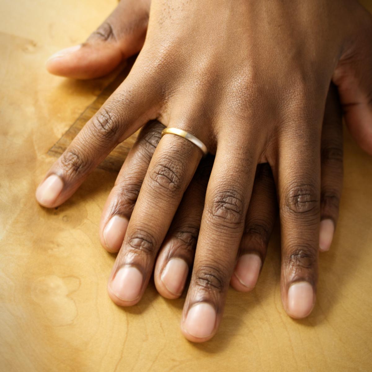 Half &amp; Half Elliptical Wedding Rings image 1