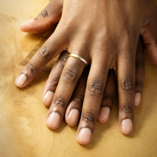 Half &amp; Half Elliptical Wedding Rings image 1
