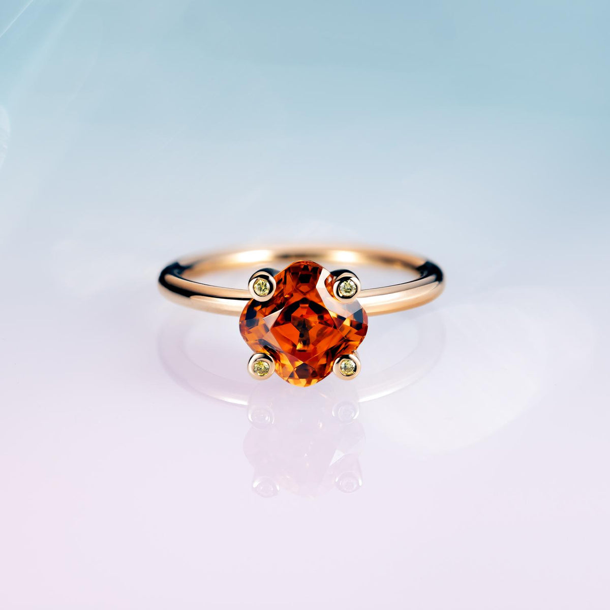 Mandarin Ring with Yellow Diamonds image 0