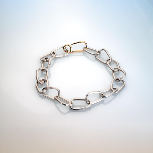 Force of Nature Link Bracelet in Silver and Fairmined 18ct Gold image 0