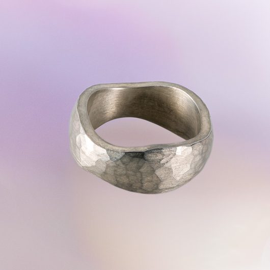 Heavy Silver Forged Ring image 0