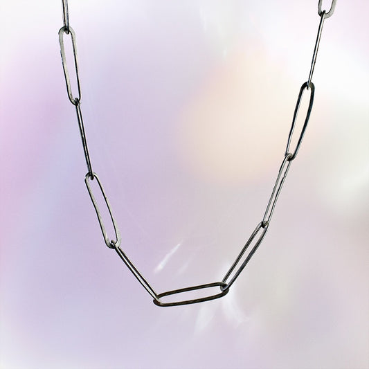Forged Silver Link Necklace image 0