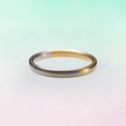 Half &amp; Half Elliptical Wedding Rings image 3