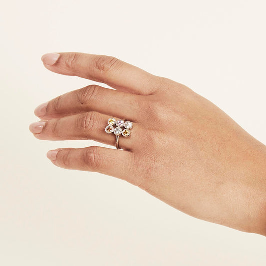 Six Diamonds Cocktail Ring in 18ct White Gold image 0