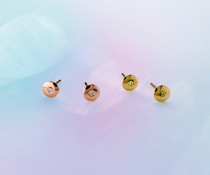 Round Studs with Diamonds image 0