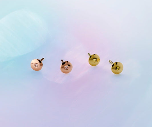Round Studs with Diamonds image 0