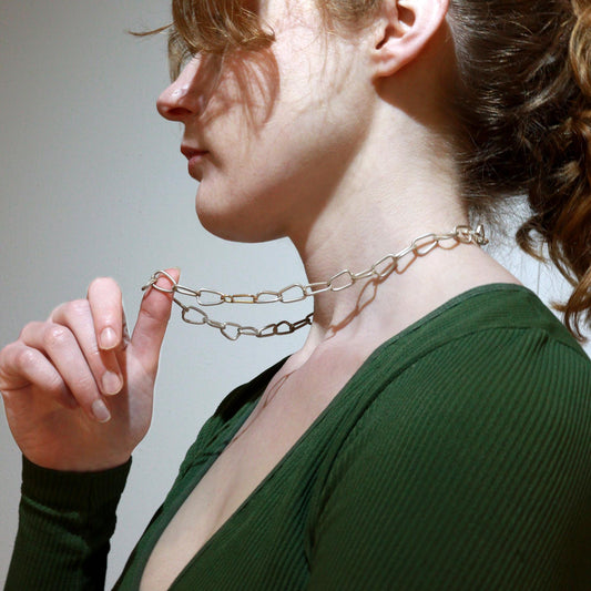 Force of Nature Link Necklace in Silver and Fairmined 18ct Gold image 0