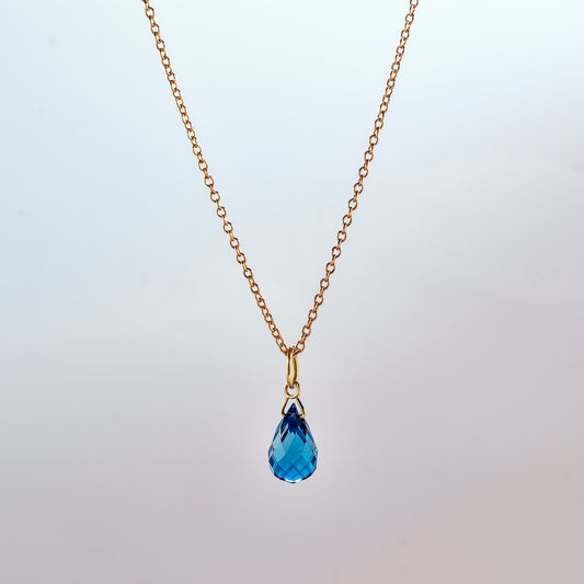 London Blue Topaz Briolette Pendant image 0