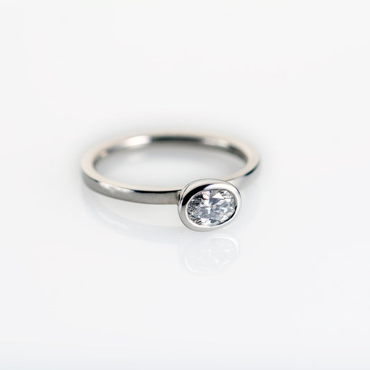 Oval Diamond Ring in Platinum image 0