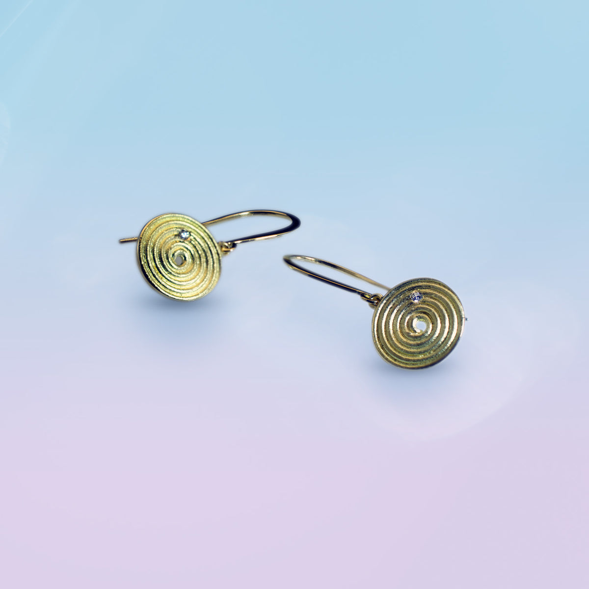 Classic Spiral Drop Earrings in Fairmined Gold image 0