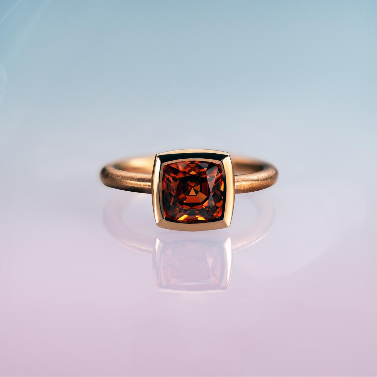 Mandarin Garnet Statement Ring in 18ct Rose Fairtrade Gold image 4