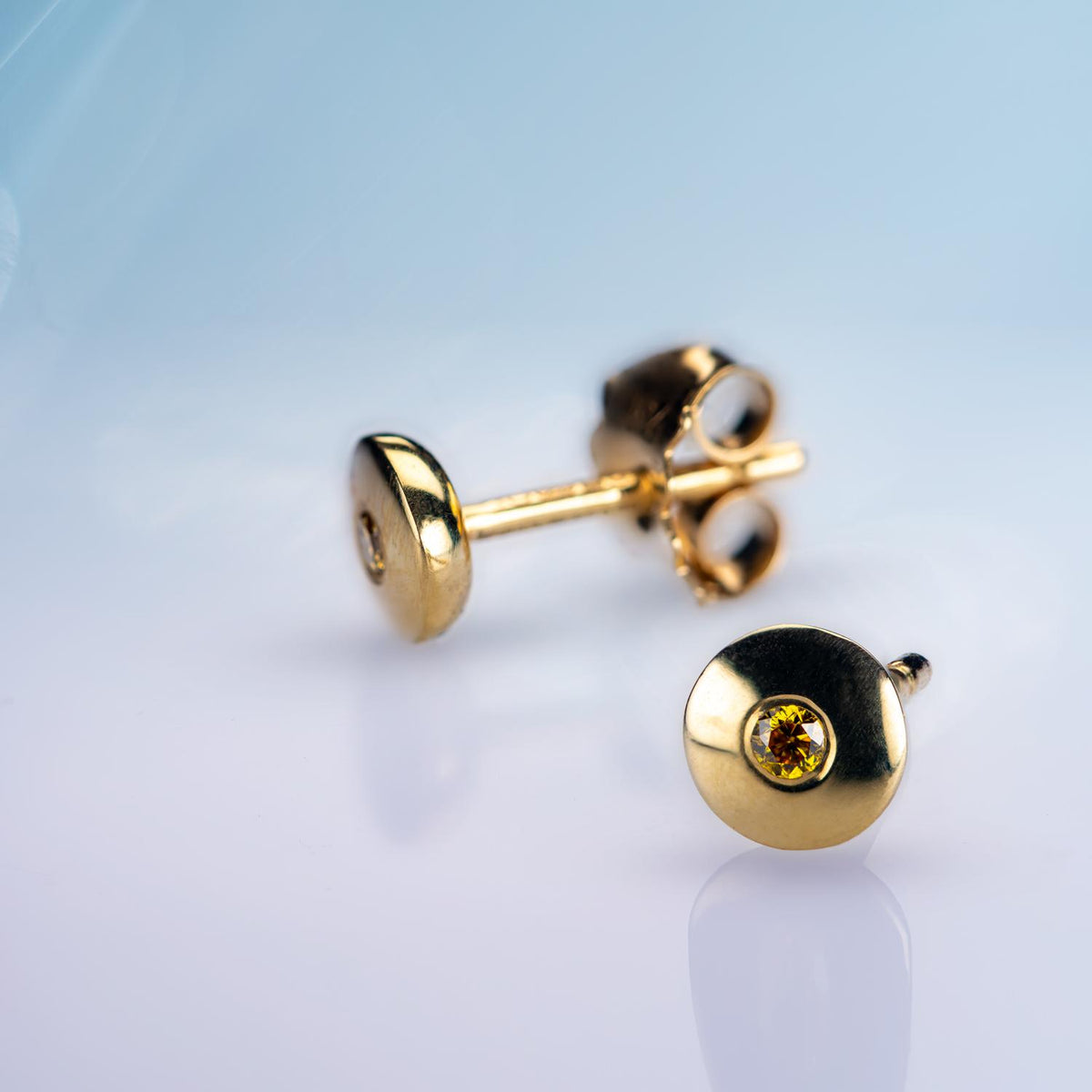 Round Studs with Diamonds image 3