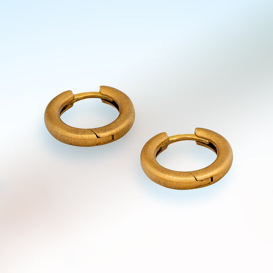 Small Hinged Hoop Earrings - 18ct rose gold matte