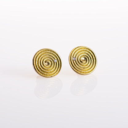 Classic Spiral Studs in Fairmined Gold image 2