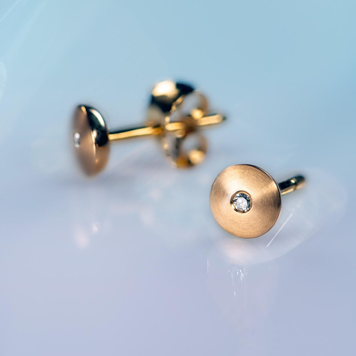 Round Studs with Diamonds image 5
