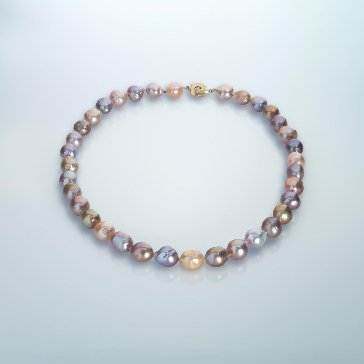 Baroque Freshwater Pearl Necklace with 18ct Yellow Gold Square C Clasp