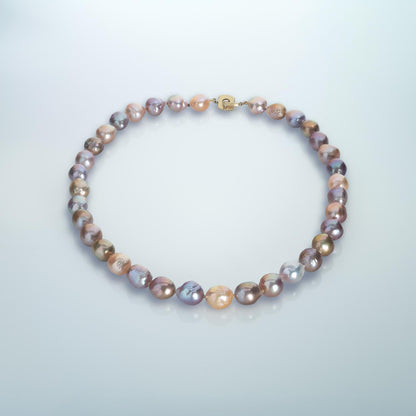 Baroque Freshwater Pearl Necklace with 18ct Yellow Gold Square C Clasp