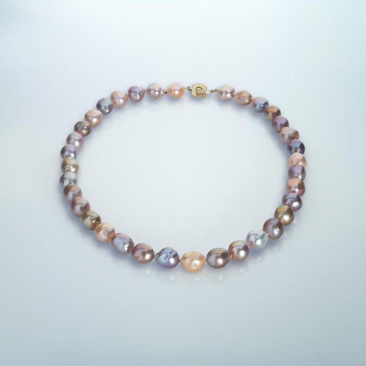 Baroque Freshwater Pearl Necklace with 18ct Yellow Gold Square C Clasp