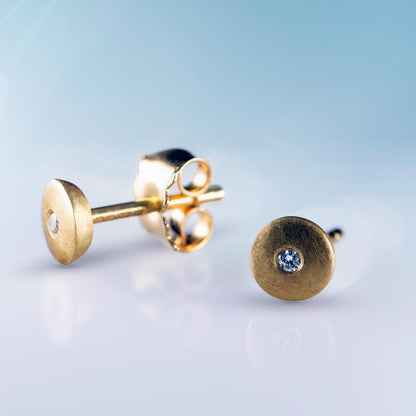 Round Studs with Diamonds image 1