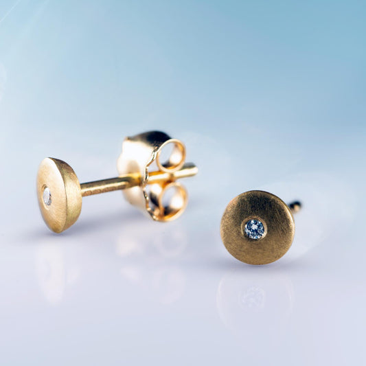 Round Studs with Diamonds image 1