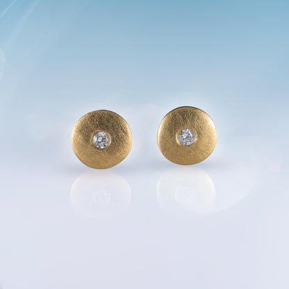 Round Studs with Diamonds image 2