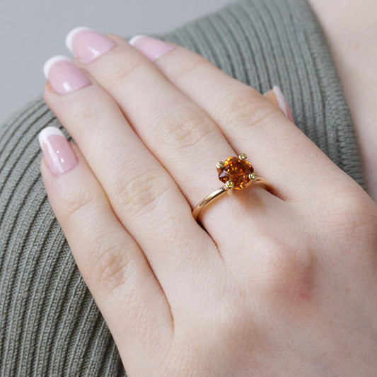 Mandarin Ring with Yellow Diamonds image 1