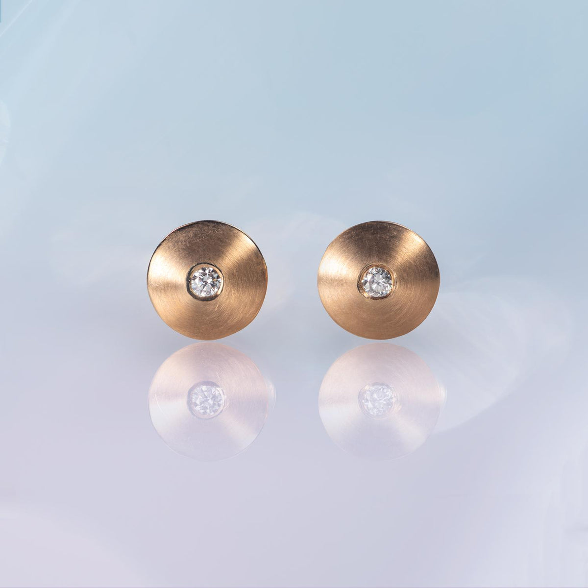 Round Studs with Diamonds image 8