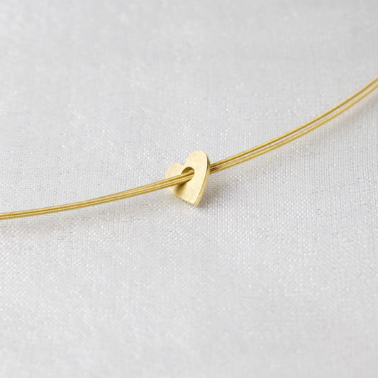 Tiny Heart Pendant with Three Strand Necklace in 18ct Yellow Gold image 0