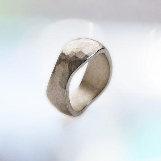 Heavy Silver Forged Ring image 1