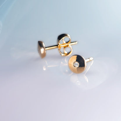 Round Studs with Diamonds image 6