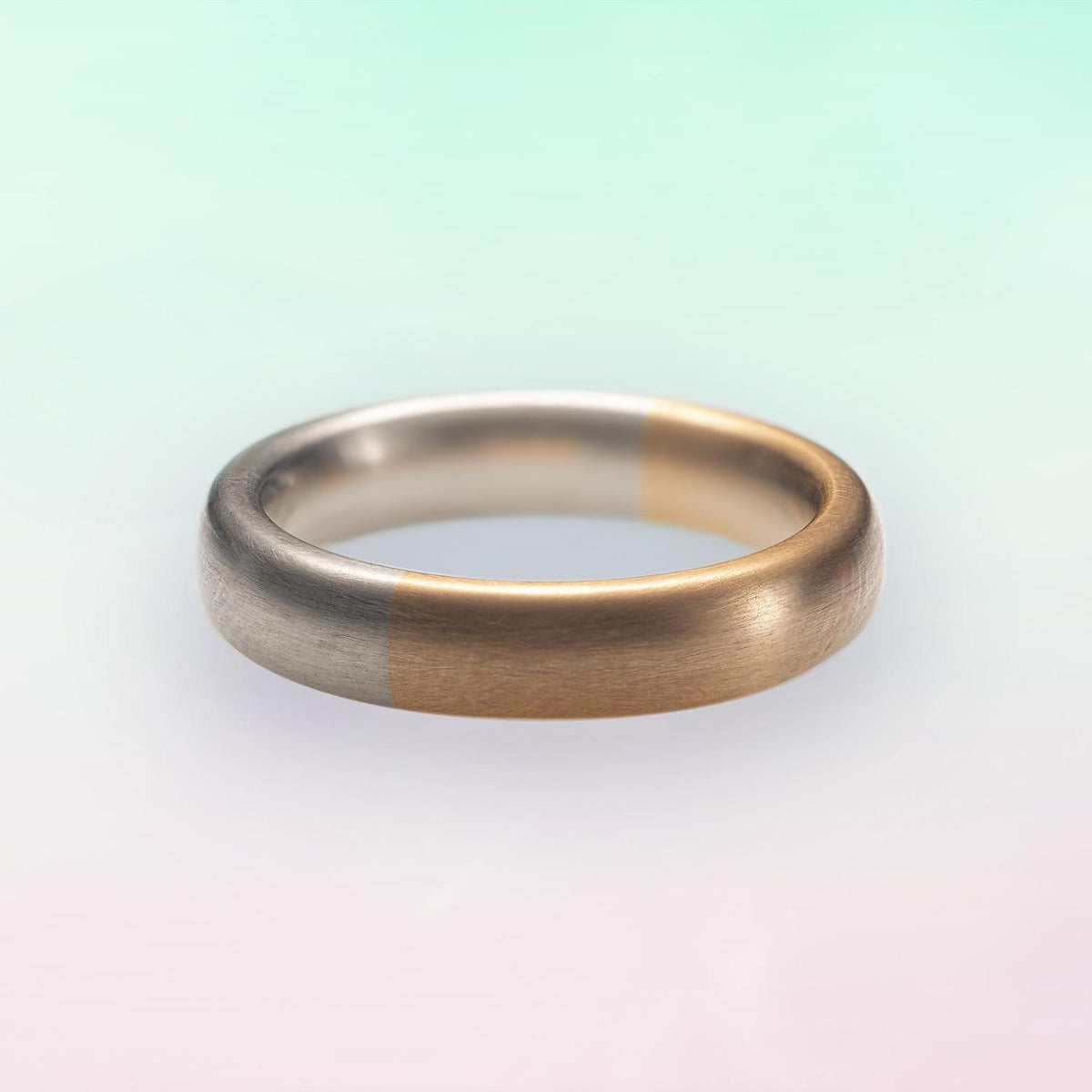 Half &amp; Half Elliptical Wedding Rings image 4