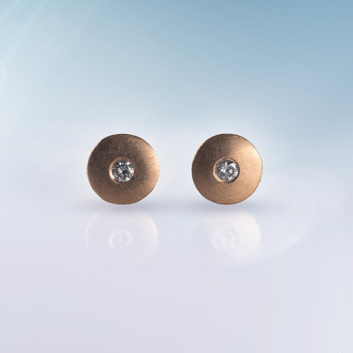 Round Studs with Diamonds image 10