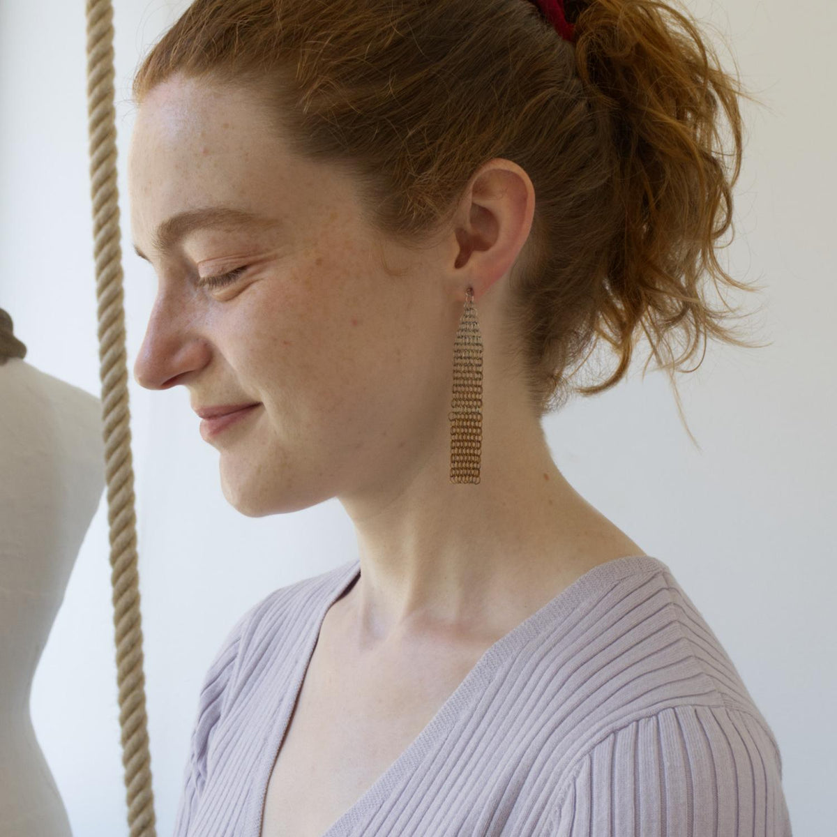 Pascale Nuance Long Earrings in Steel image 2